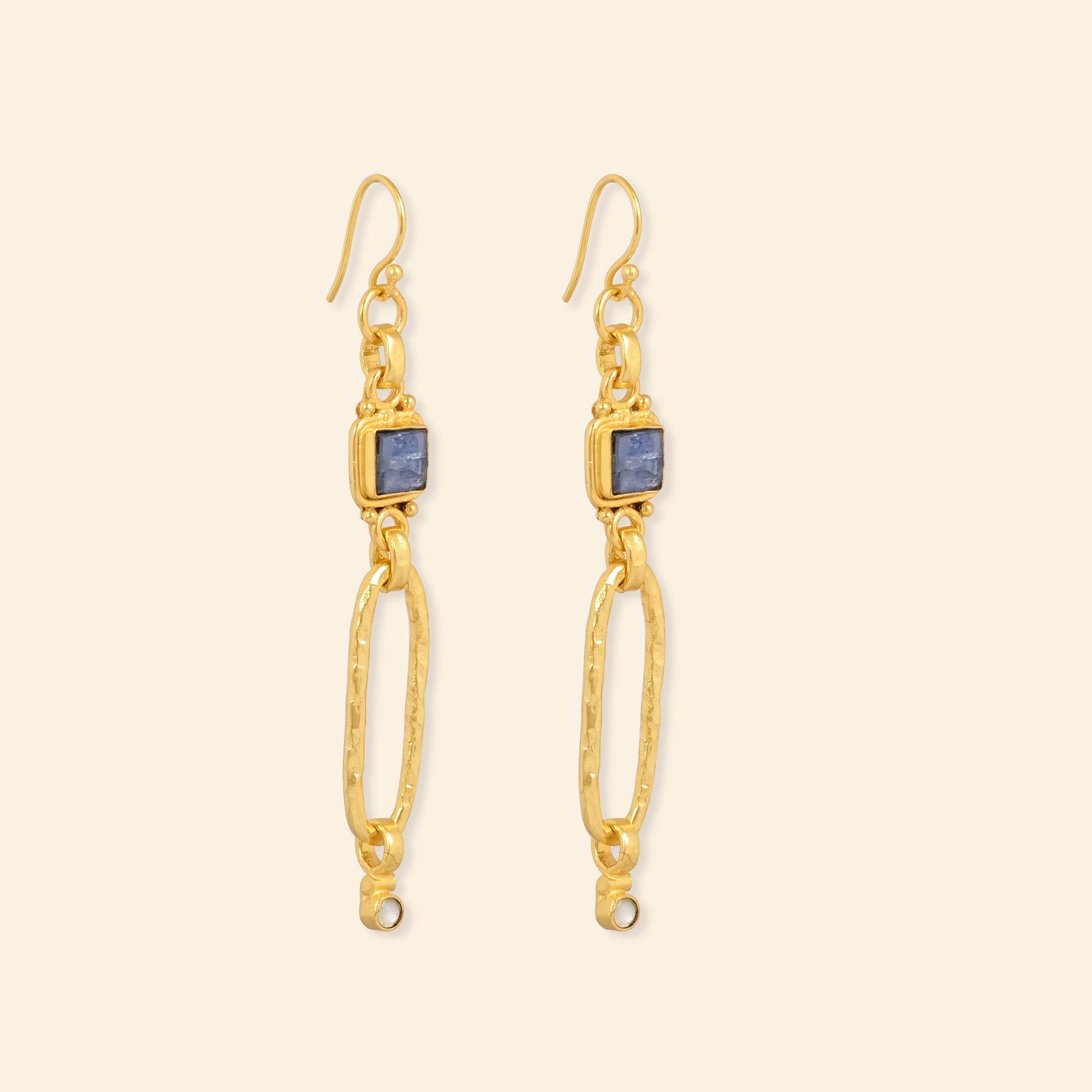 Kianito ir perlų auskarai "Šviesos sergėtoja"