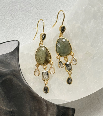 Labradorito auskarai