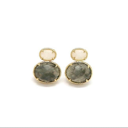 Labradorite and rock crystal earrings