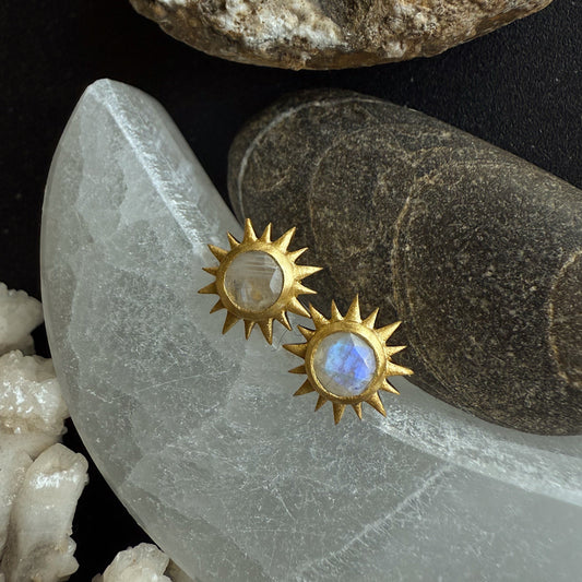 Mėnulio akmens auskarai "Saulės"