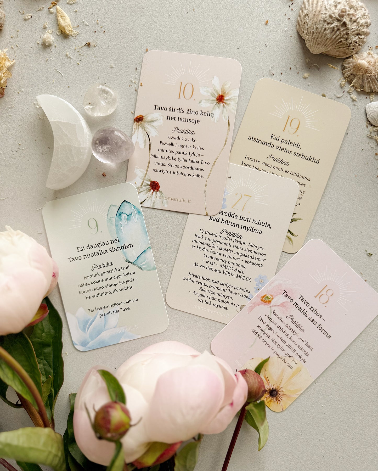 Mėnulio darbo kalendoriaus ir kortų "Širdies kelias" rinkinys