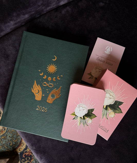 Mėnulio darbo kalendoriaus ir kortų "Širdies kelias" rinkinys