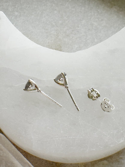 Mini sidabriniai auskarai su labradoritu