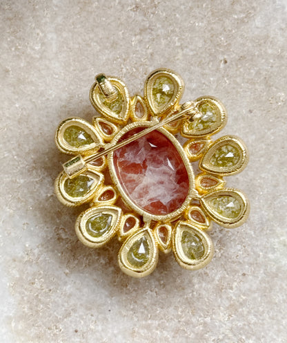 Peridoto ir turmalinų sagė "Pavasaris"