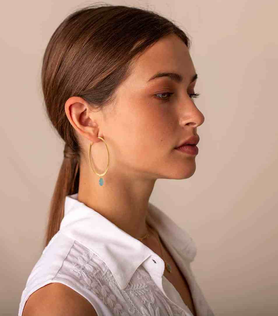 Peach moonstone earrings