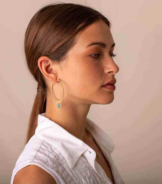 Peach moonstone earrings