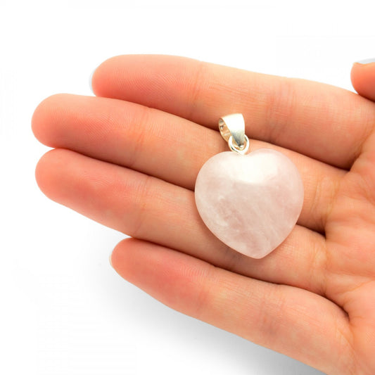 Silver pendant with rose quartz Merkaba