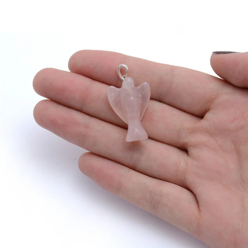Long rose quartz jewelry "Angel's Love"