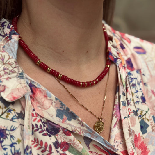 Rhodonite necklace “Heart Gates”