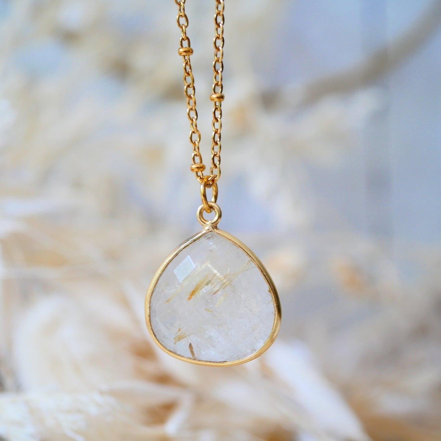 rutilated quartz necklace