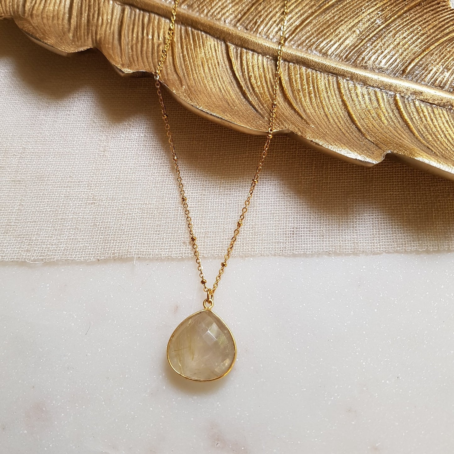 Rutile quartz necklace