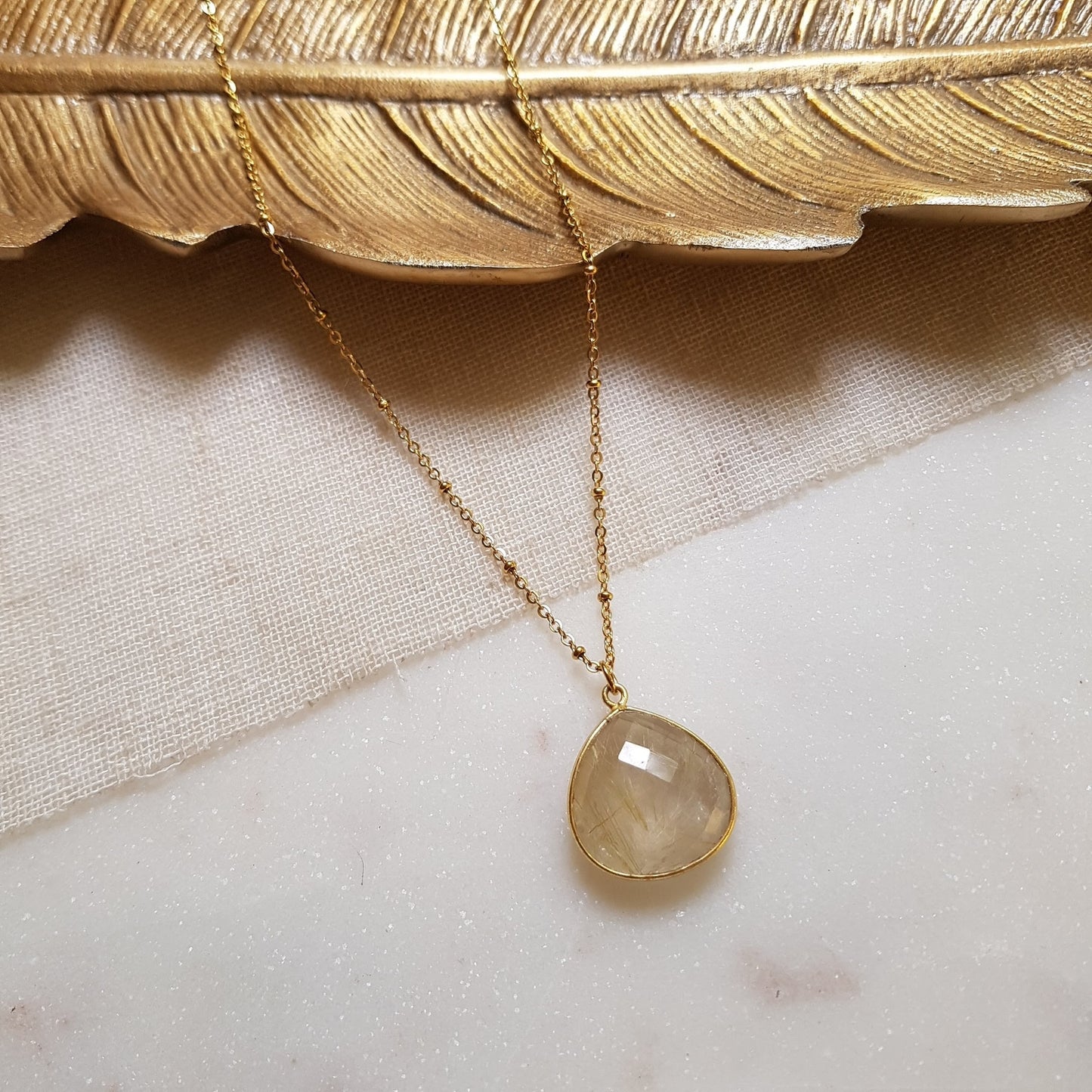 rutilated quartz necklace