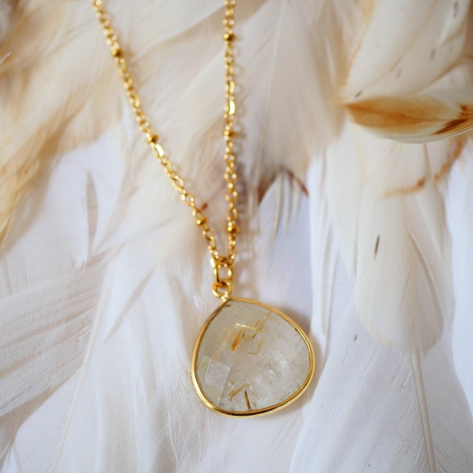 rutilated quartz necklace