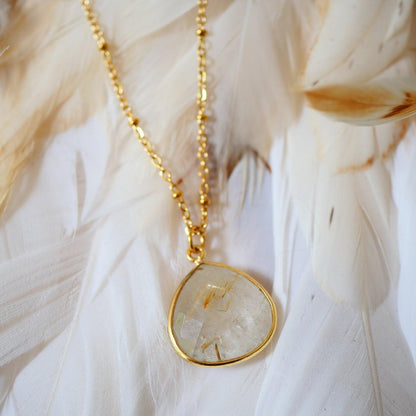 rutilated quartz necklace