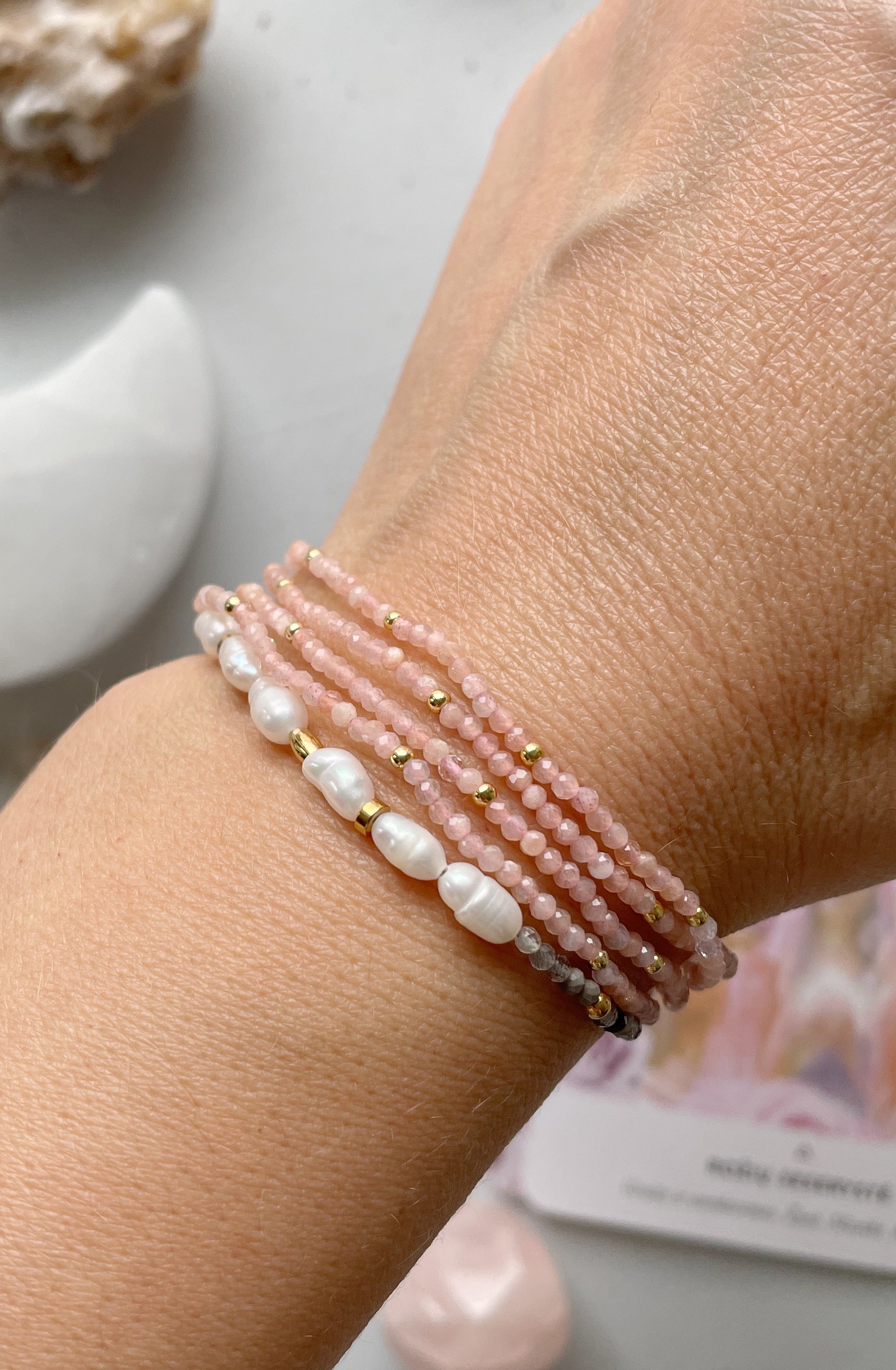 Pink quartz bracelet "Softness"