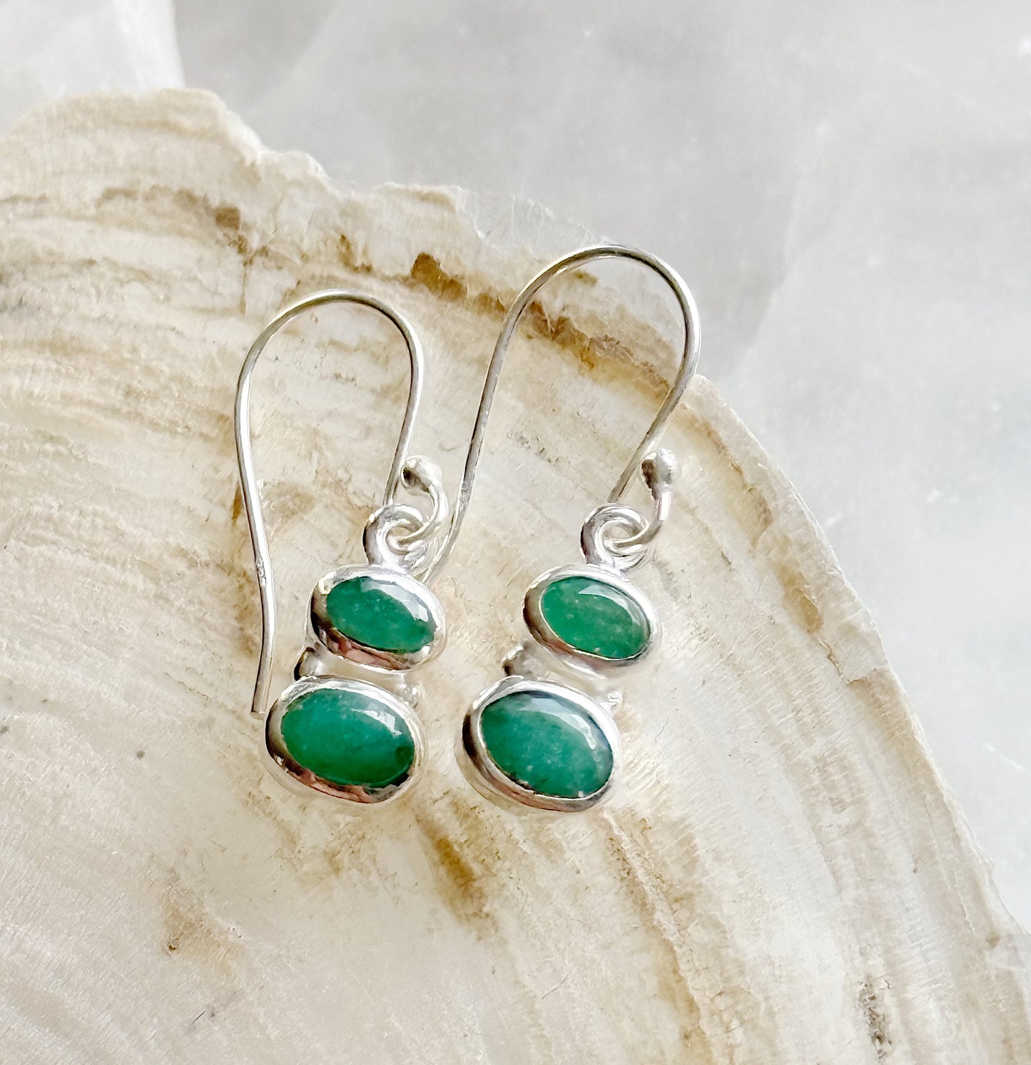 Silver Aventurine earrings