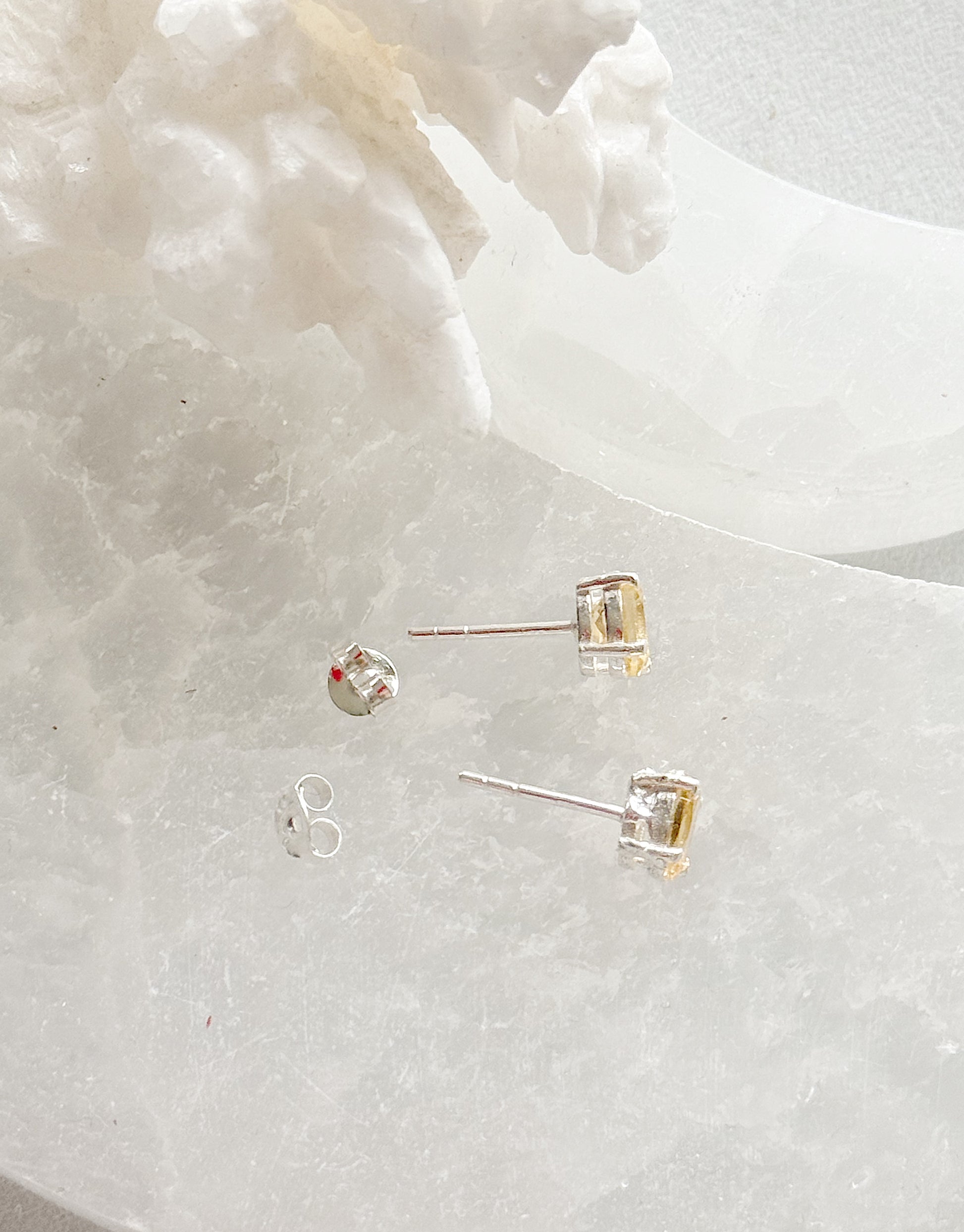 Sidabriniai Citrino auskarai