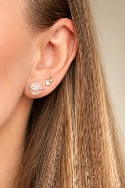 Sidabriniai Kalnų Krištolo auskarai