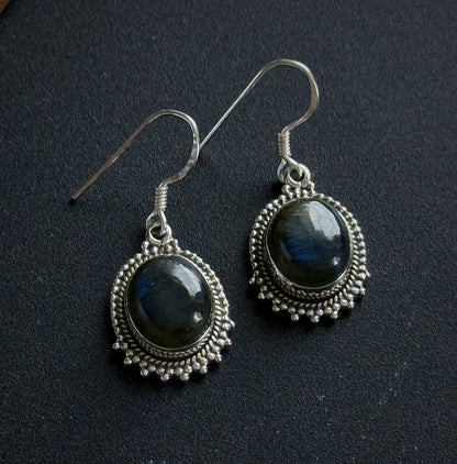 Sidabriniai auskarai "Labradoritas"