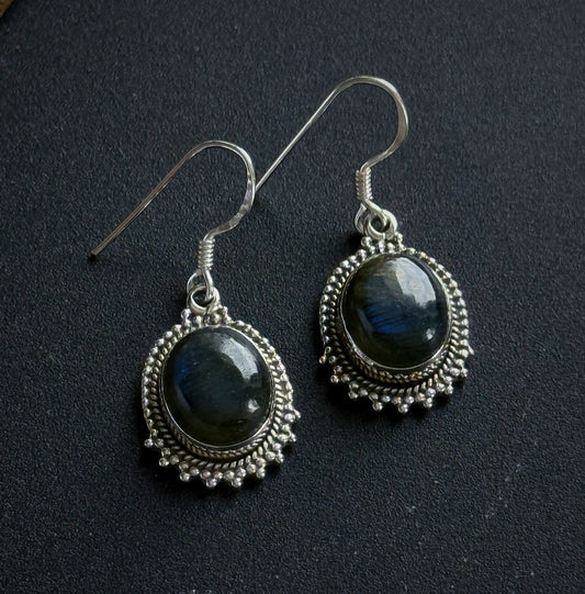 Sidabriniai auskarai "Labradoritas"