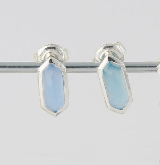 Sidabriniai auskarai su Chalcedono kristalais