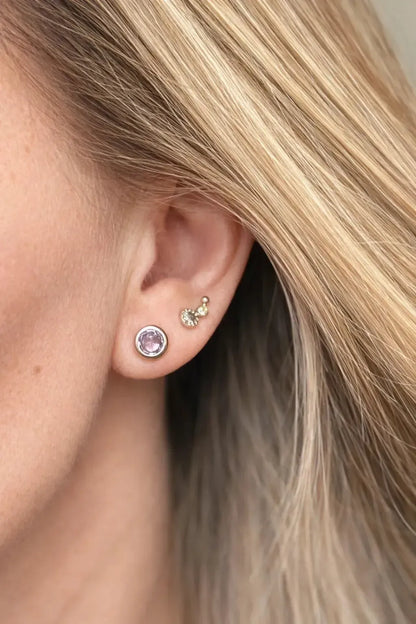 Sidabriniai auskarai su ametistu