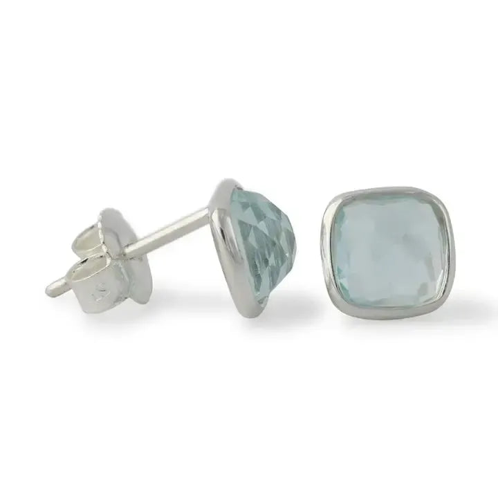 Sidabriniai auskarai su topazo kristalais