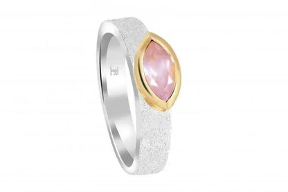 Sidabrinis Rožinio kvarco žiedas