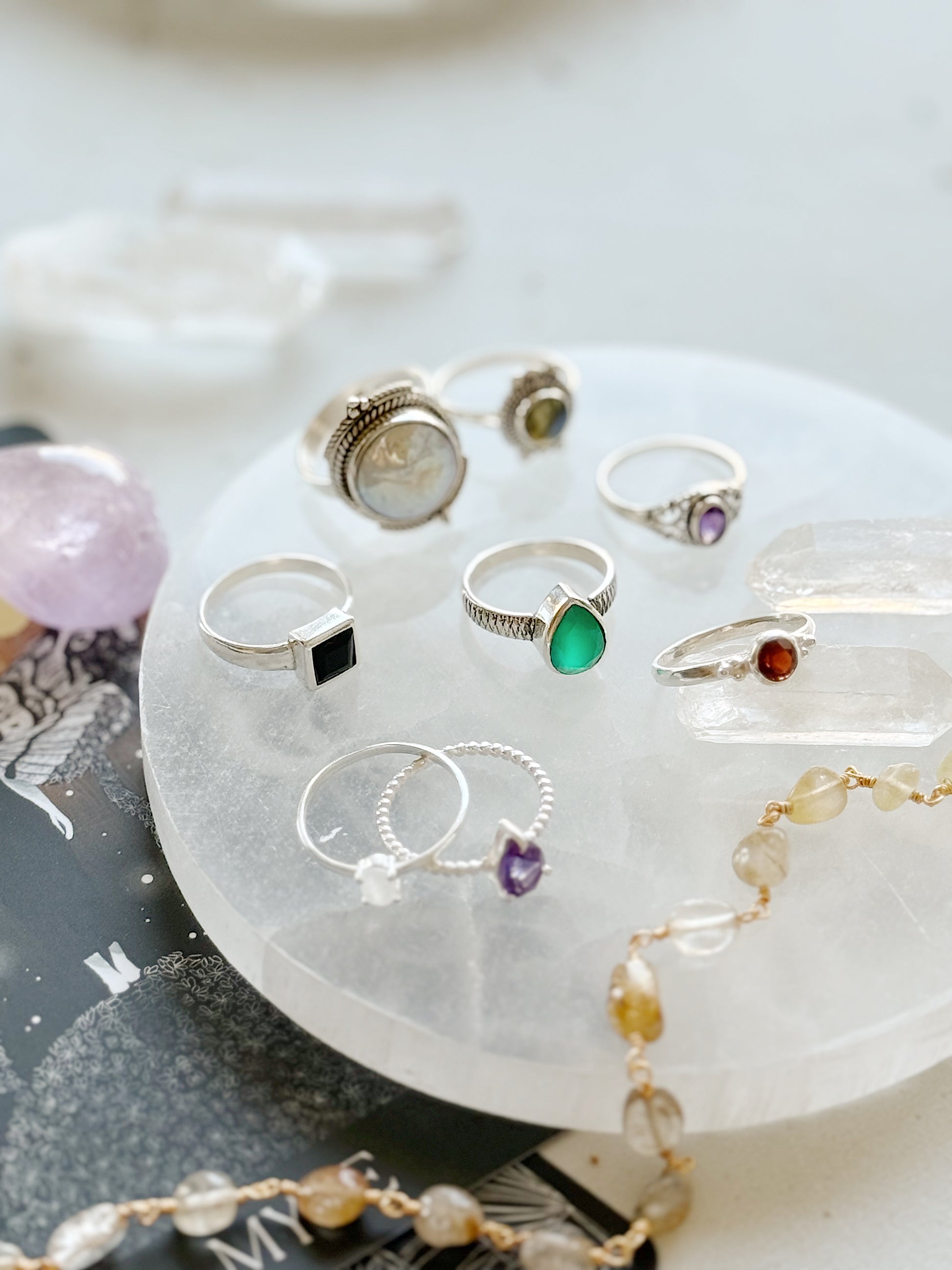 Silver ring with amethyst