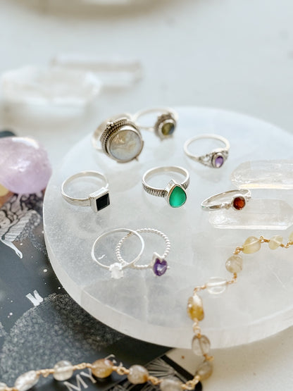 Silver ring with amethyst