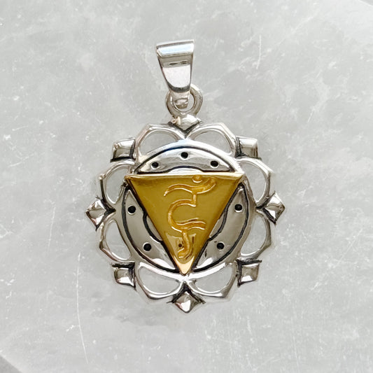 Sidabrinis gerklės čakros pakabukas „Pasitikėjimas“