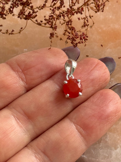 Sidabrinis karneolio pakabukas