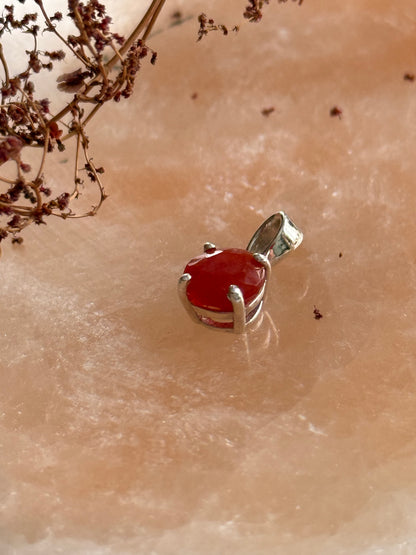 Sidabrinis karneolio pakabukas