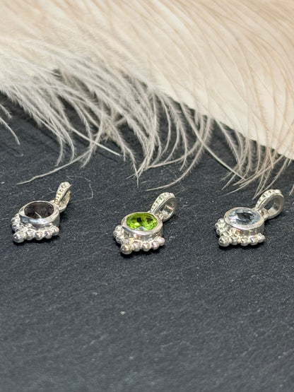 Sidabrinis pakabukas Peridotas/Labradoritas/Topazas