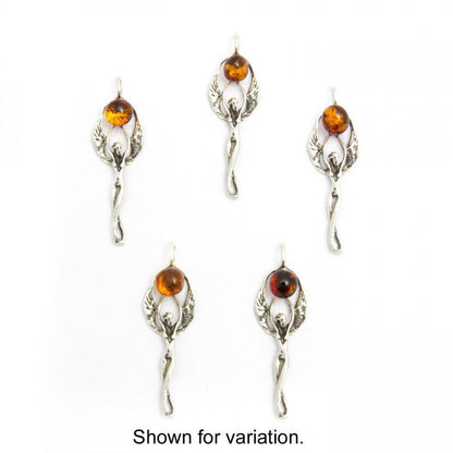 Sidabrinis pakabukas su gintaru „Saulės Angelas"