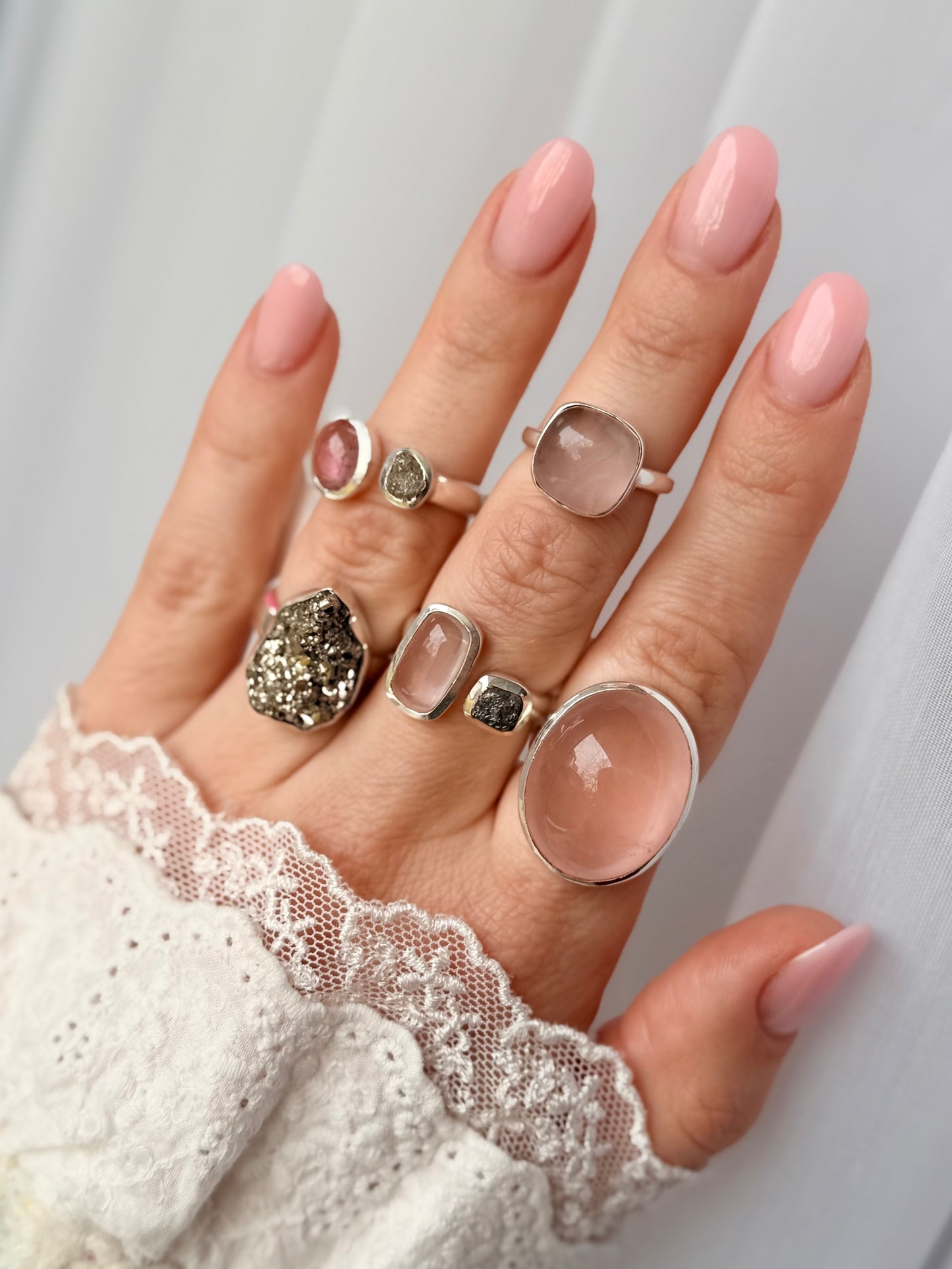 Sidabrinis turmalino žiedas / 16 dydis