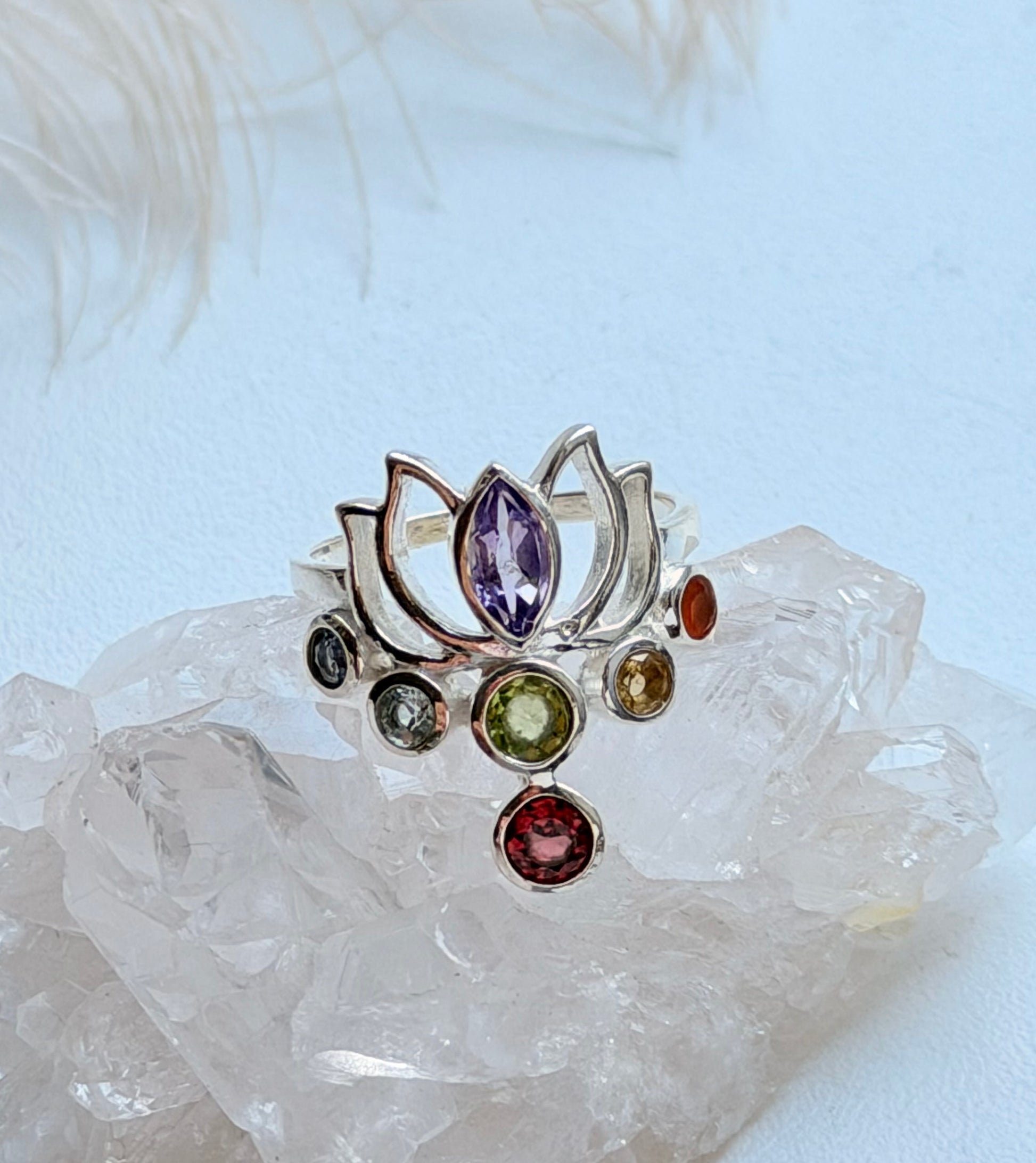 Sidabrinis žiedas “7 Čakros Lotoso žiede”