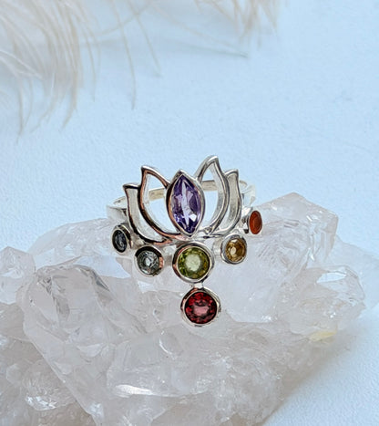 Sidabrinis žiedas “7 Čakros Lotoso žiede”