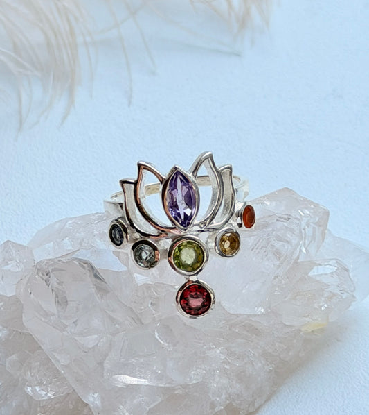 Sidabrinis žiedas “7 Čakros Lotoso žiede”