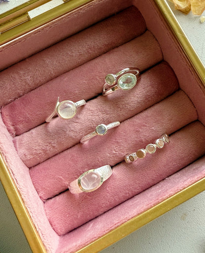 Silver ring with moonstone