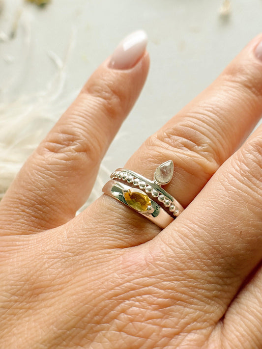 Sidabrinis žiedas su Citrinu