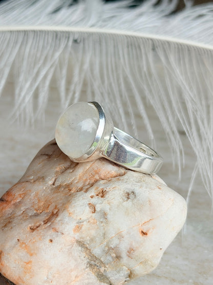 Silver ring with moonstone “Full Moon”