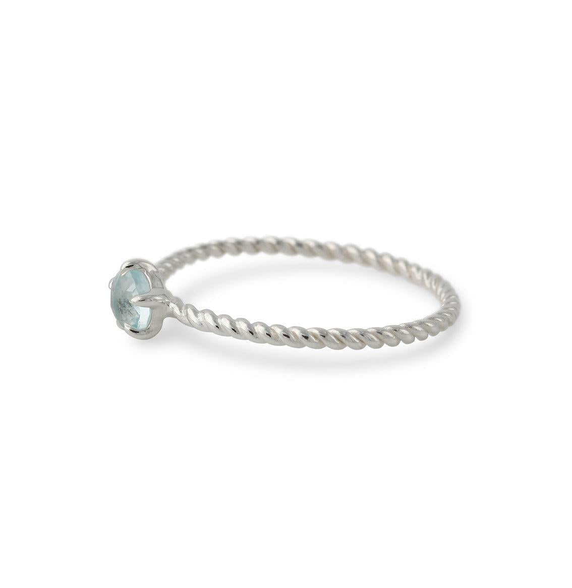 Silver ring with topaz