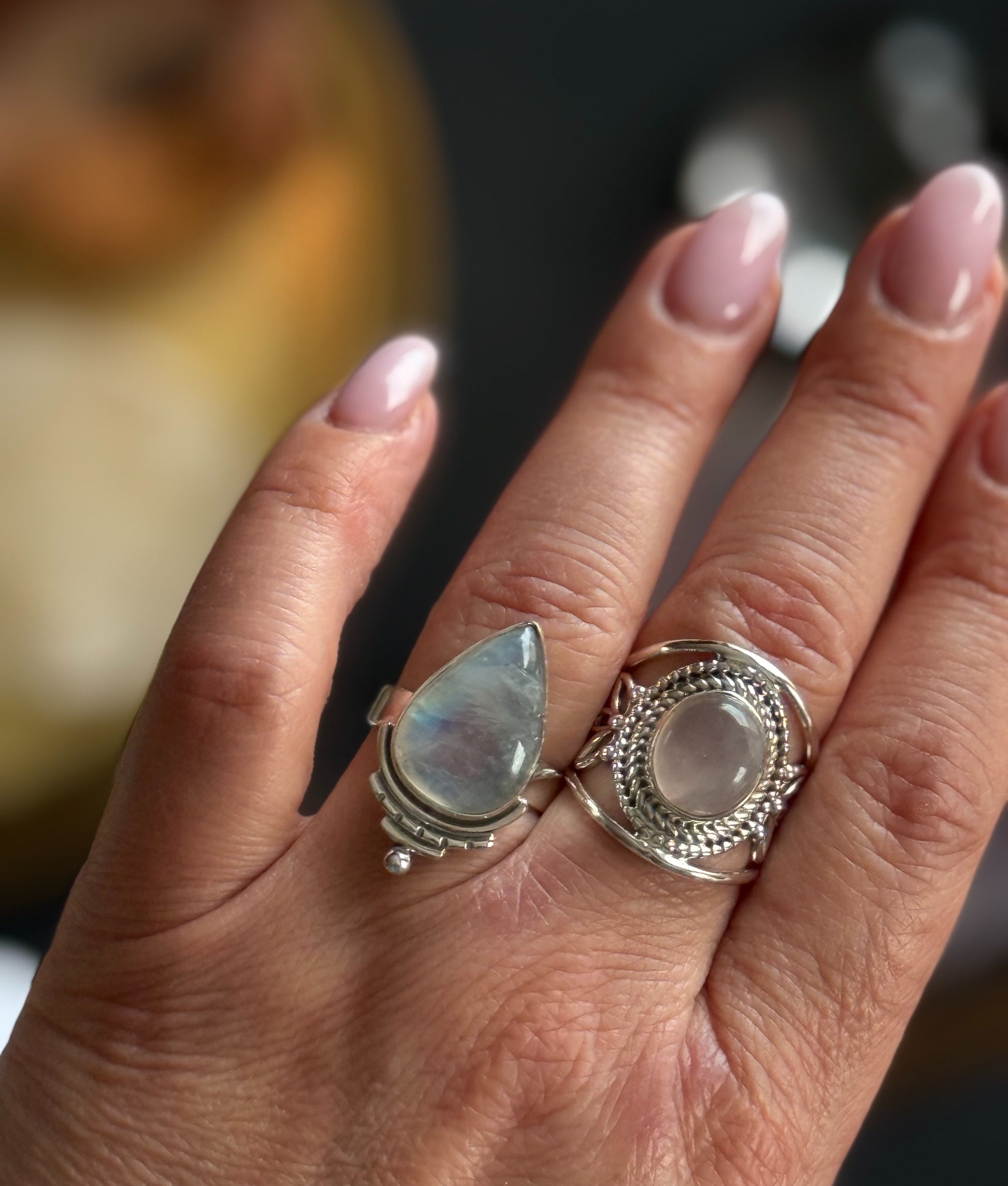 Sidabrinis žiedas su rožiniu kvarcu “Širdies žinutė”