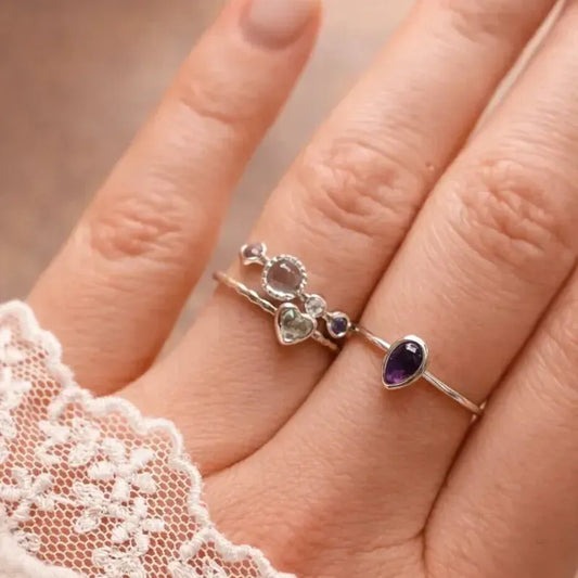 Sidabrinis žiedas su ametistu “Harmonija”