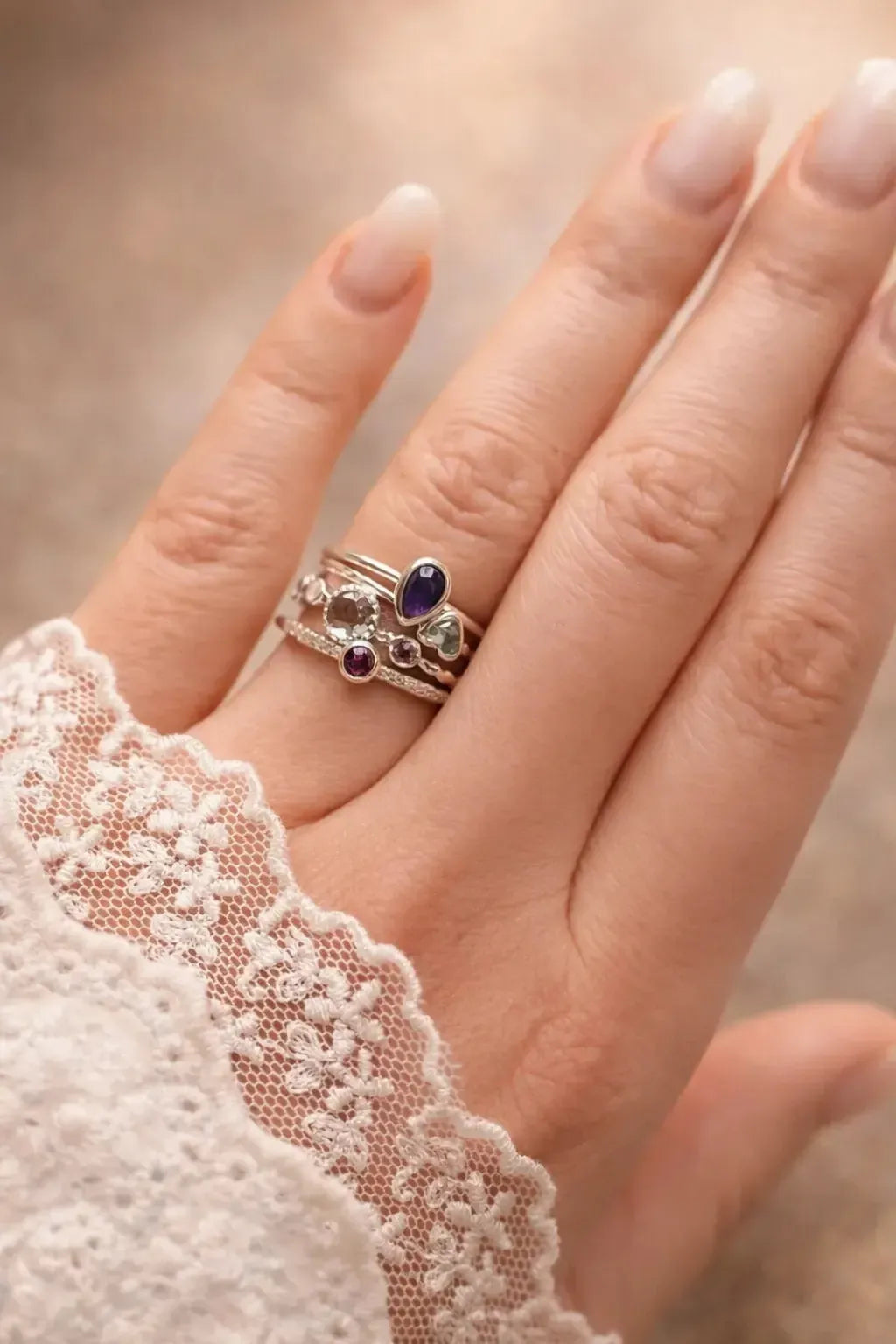 Sidabrinis žiedas su ametistu “Harmonija”