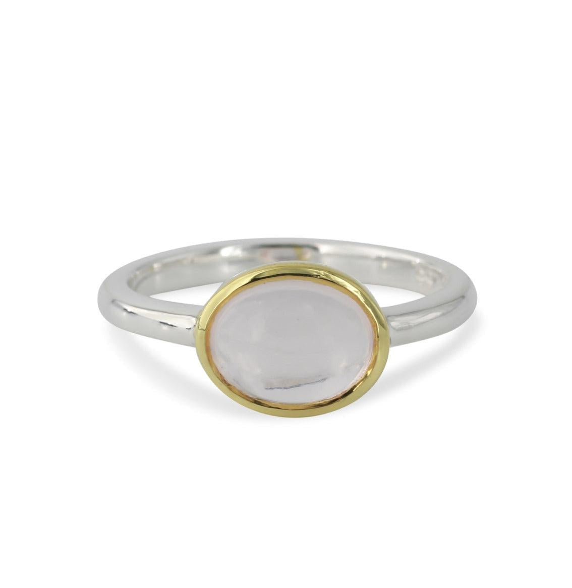 Sidabrinis žiedas su rožiniu kvarcu “Švelnumas”