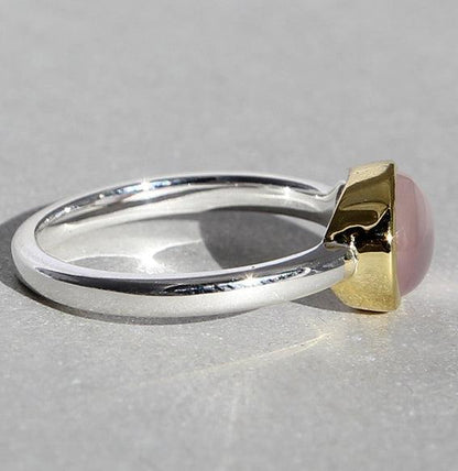 Sidabrinis žiedas su rožiniu kvarcu “Švelnumas”