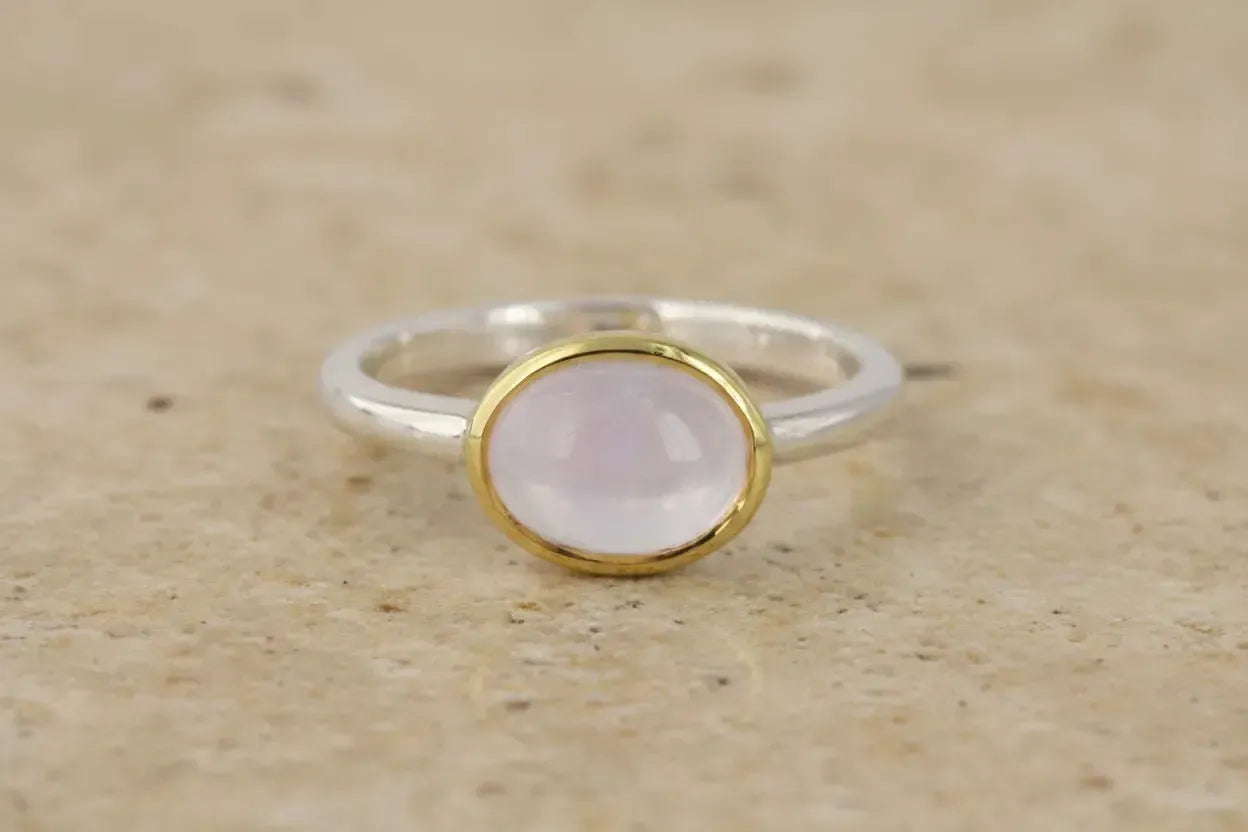 Sidabrinis žiedas su rožiniu kvarcu “Švelnumas”