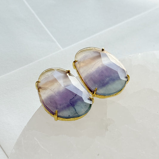 Vaivorykštinio Fluorito auskarai
